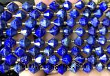 CME470 15 inches 8mm faceted bicone lapis lazuli beads wholesale