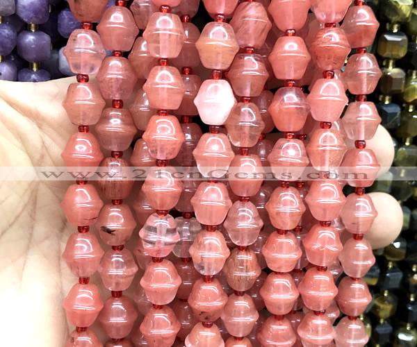 CME602 15 inches 10*11mm bicone cherry quartz beads wholesale