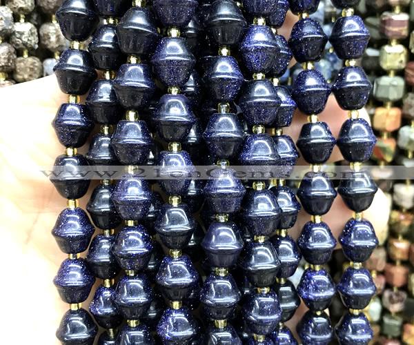 CME630 15 inches 10*11mm bicone blue goldstone beads wholesale