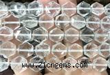 CME750 15 inches 12mm faceted hexagon white crystal beads