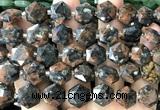 CME759 15 inches 12mm faceted hexagon flame jasper beads