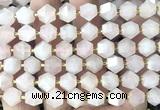 CME801 15 inches 8*10mm faceted bicone rose quartz beads