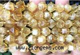 CME804 15 inches 8*10mm faceted bicone citrine gemstone beads