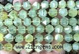 CME807 15 inches 8*10mm faceted bicone green rutilated quartz beads