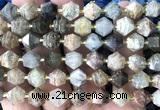 CME809 15 inches 8*10mm faceted bicone green phantom quartz beads