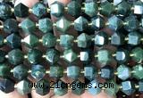 CME824 15 inches 8*10mm faceted bicone moss agate beads