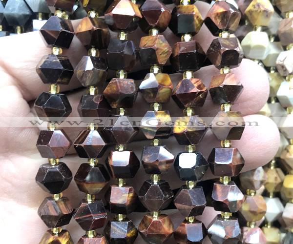 CME876 15 inches 8*10mm faceted bicone red tiger eye beads