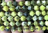 CME886 15 inches 8*10mm faceted bicone yellow turquoise beads