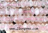 CNG9201 15 inches 7*11mm - 8*12mm faceted nuggets rose quartz beads