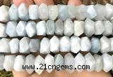 CNG9208 15 inches 7*11mm - 8*12mm faceted nuggets aquamarine beads