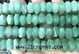 CNG9214 7*11mm - 8*12mm faceted nuggets green aventurine jade beads