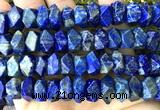 CNG9220 15 inches 7*11mm - 8*12mm faceted nuggets lapis lazuli beads