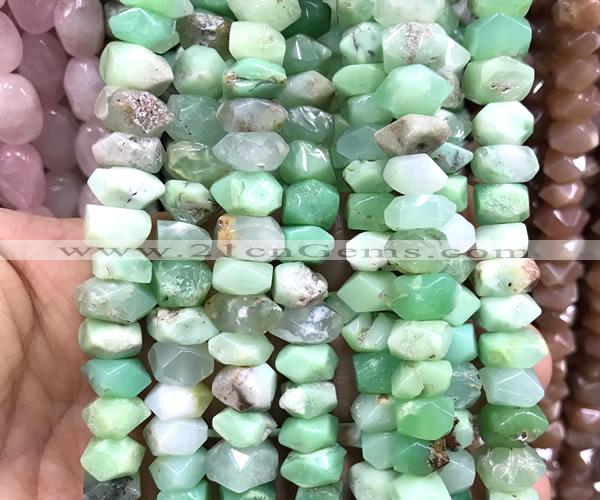 CNG9258 15 inches 6*10mm - 7*12mm faceted nuggets Australia chrysoprase beads