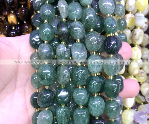 CNG9306 15 inches 10*14mm - 13*18mm nuggets green strawberry quartz beads