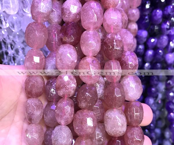 CNG9358 15 inches 12*16mm - 15*20mm faceted nuggets strawberry quartz beads