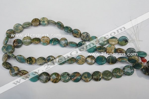 CNI30 15.5 inches 14mm flat round natural imperial jasper beads