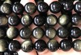 COB856 15 inches 16mm round golden obsidian gemstone beads