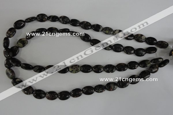 COV71 15.5 inches 10*14mm oval plum blossom jade beads wholesale