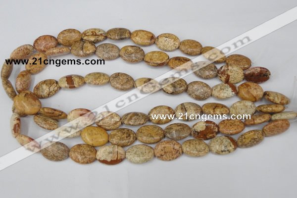 CPT251 15.5 inches 13*18mm oval picture jasper beads wholesale