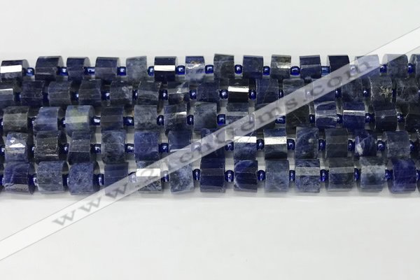 CRB1074 15.5 inches 7*9mm - 8*10mm faceted tyre sodalite beads