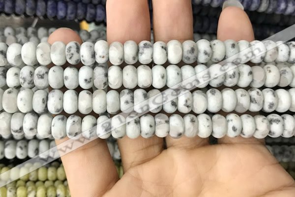 CRB5010 15.5 inches 4*6mm rondelle matte sesame jasper beads