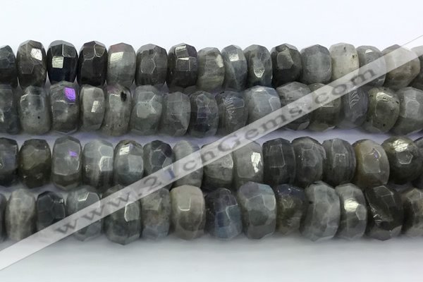 CRB5622 15.5 inches 7*11mm - 8*12mm faceted rondelle labradorite beads