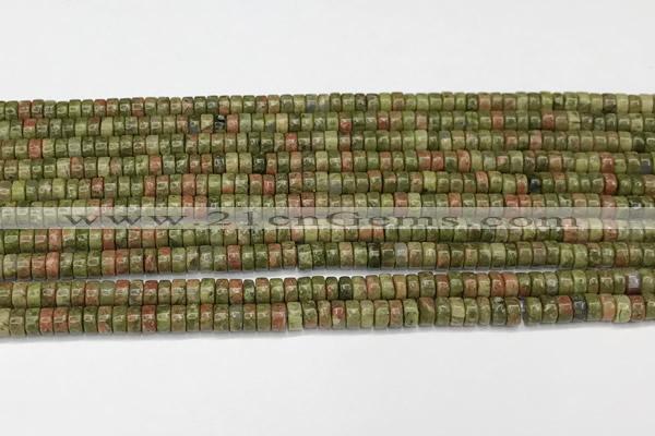 CRB5672 15 inches 3*4mm heishi unakite beads wholesale