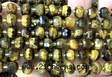 CRB6007 15 inches 6*8mm faceted rondelle yellow tiger eye beads