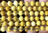 CRB6015 15 inches 6*8mm faceted rondelle yellow mookaite beads