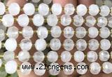 CRB6086 15 inches 6*8mm faceted rondelle Angola white quartz beads