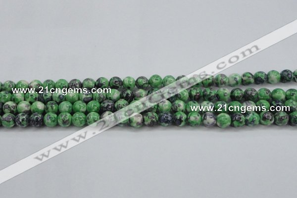 CRF350 15.5 inches 6mm round dyed rain flower stone beads wholesale