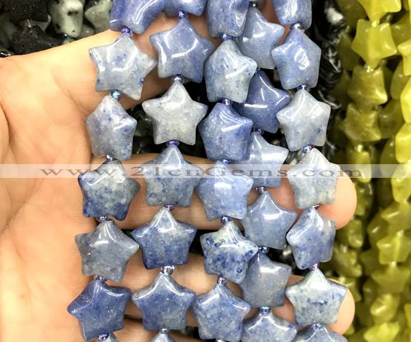 CRG65 15 inches 16mm star blue aventurine jade beads wholesale