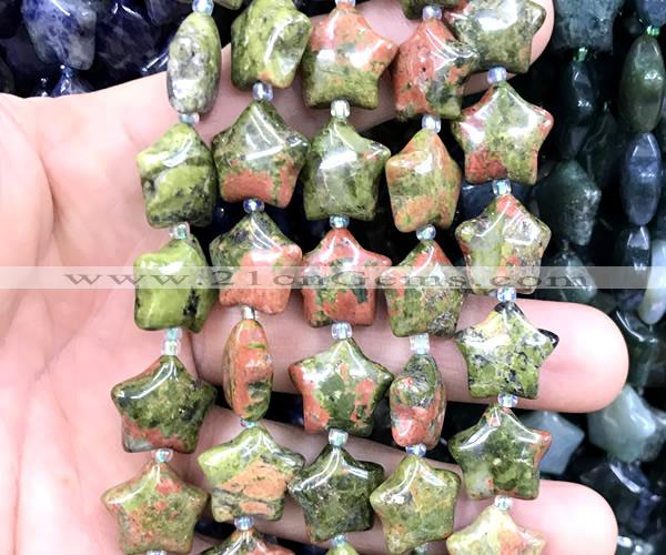 CRG93 15 inches 16mm star unakite beads wholesale