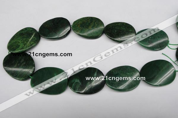 CRJ328 15.5 inches 30*40mm twisted oval African prase jasper beads