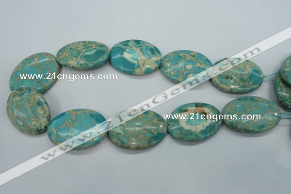 CSE101 15.5 inches 30*40mm oval dyed natural sea sediment jasper beads