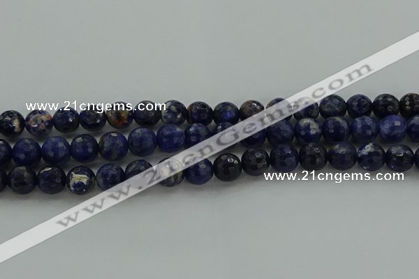 CSO644 15.5 inches 10mm faceted round sodalite gemstone beads