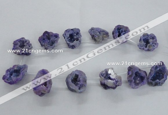 CTD1682 Top drilled 15*25mm - 30*35mm nuggets druzy agate beads