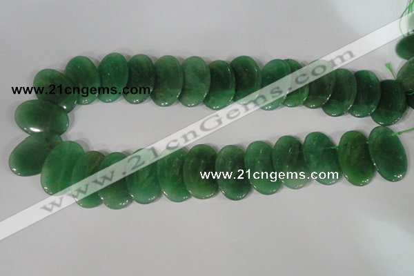 CTD23 Top drilled 20*30mm oval green aventurine beads wholesale