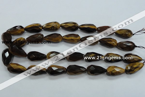 CTE117 15.5 inches 14*26mm faceted teardrop yellow tiger eye beads