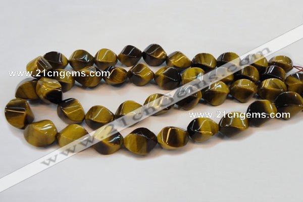 CTE620 15.5 inches 13*18mm twisted rice yellow tiger eye beads wholesale