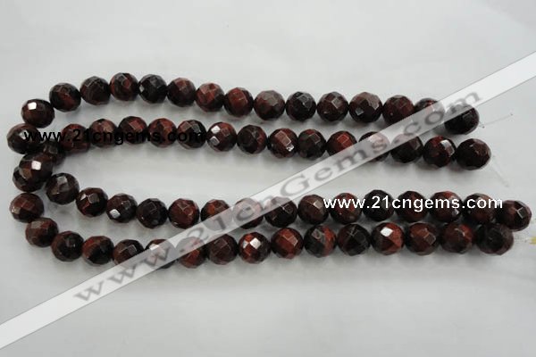 CTE705 15.5 inches 14mm faceted round red tiger eye beads