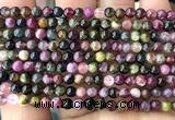 CTO751 15 inches 4mm round natural tourmaline beads