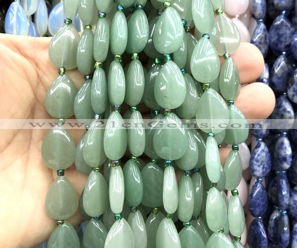 CTR503 15 inches 13*18mm flat teardrop green aventurine jade beads