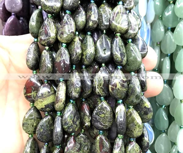 CTR514 15 inches 13*18mm flat teardrop dragon blood jasper beads