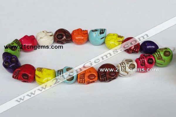 CTU713 15.5 inches 18*20*22mm skull dyed turquoise beads wholesale