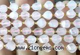 CTW551 15 inches 8mm faceted & twisted S-shaped rose quartz beads