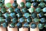 CTW683 15 inches 10mm faceted & twisted S-shaped moss agate beads