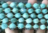 CTW701 15 inches 10mm faceted & twisted S-shaped amazonite beads