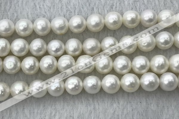 FWP89 15 inches 8mm - 9mm potato white freshwater pearl strands