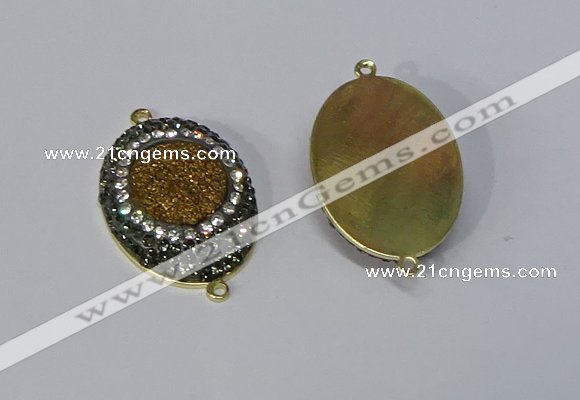 NGC1073 25*35mm oval druzy agate connectors wholesale